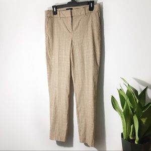 Adrienne Vittadini Tan & White Career Pants Size 8